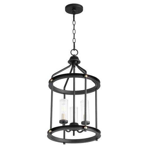 Quorum 829-3-6980 Empire Modern Noir and Aged Brass 13" Entryway Light Fixture