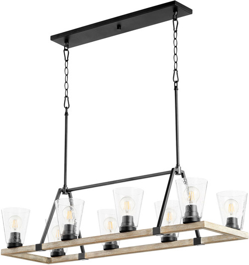 Quorum 83-8-6941 Paxton Noir with Weathered Oak Island Light Fixture