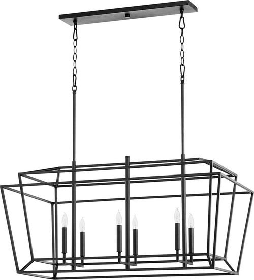 Quorum 8507-6-69 Monument Contemporary Noir Kitchen Island Light Fixture
