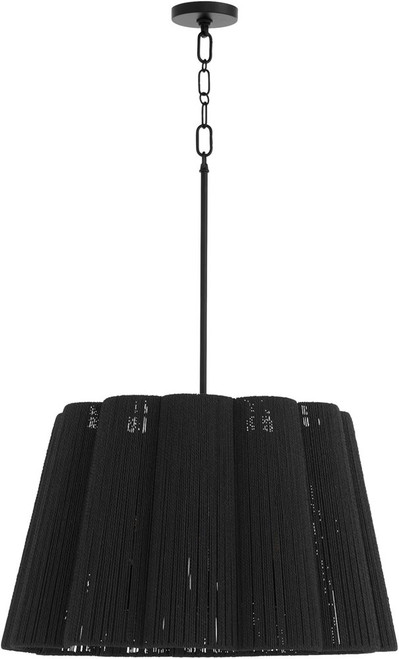 Quorum 851-6-59 Anton Matte Black 26" Drum Pendant Lamp