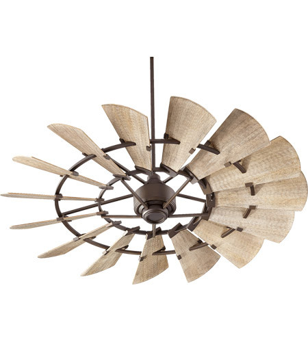 Quorum 96015-86 Windmill Contemporary Oiled Bronze w/ Weathered Oak Blades 60" Home Ceiling Fan