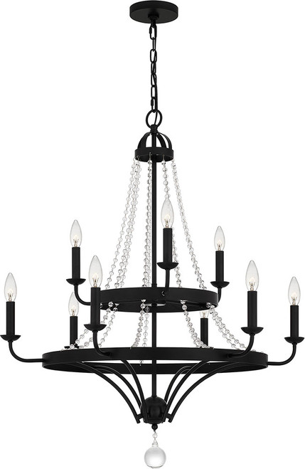 Quoizel ADL5030MBK Adelaide Matte Black Chandelier Light