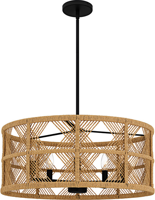 Quoizel AXF2822MBK Axford Modern Matte Black Drum Hanging Light Fixture