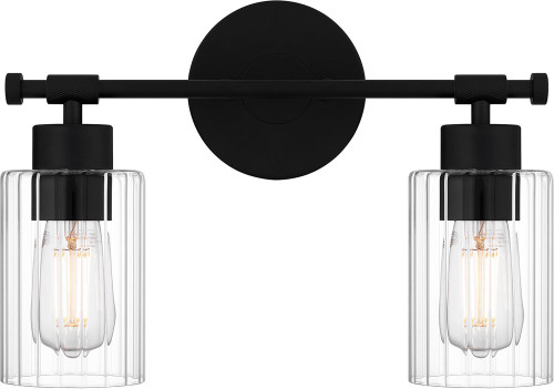 Quoizel CAP8615MBK Caputo Modern Matte Black 2-Light Bath Sconce
