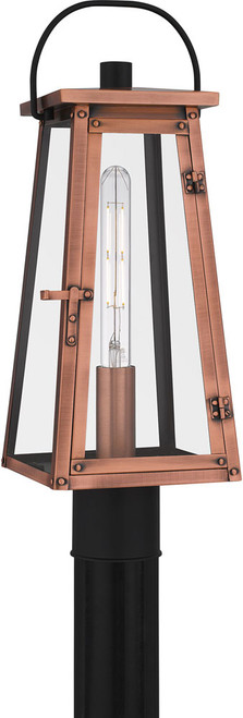 Quoizel CLN9007AC Carolina Retro Aged Copper Outdoor Post Lamp