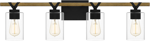 Quoizel DEVN8632MBK Devon Court Contemporary Matte Black 4-Light Bath Light Fixture