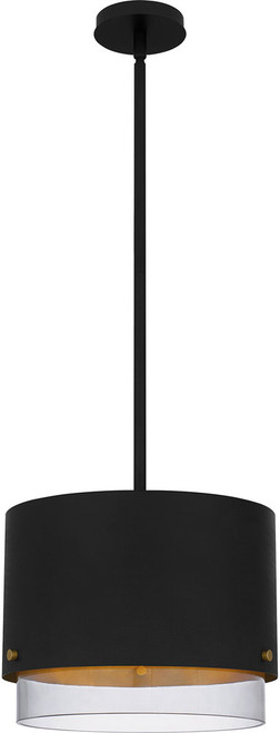 Quoizel EIO1814MBK Elio Modern Matte Black Drum Pendant Hanging Light