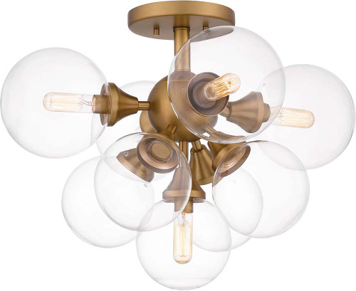 Quoizel GLI1720BWS Glinda Contemporary Brushed Weathered Brass Ceiling Light