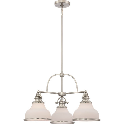 Quoizel GRT5103BN Grant Brushed Nickel Finish 15" Tall Mini Chandelier Lamp