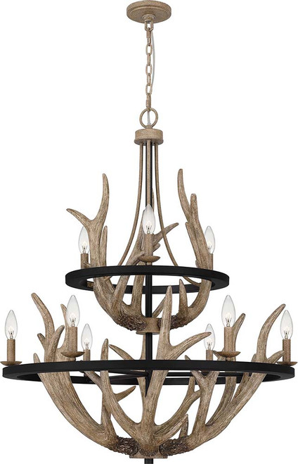 Quoizel JR5032EK Journey Country Earth Black Chandelier Lamp