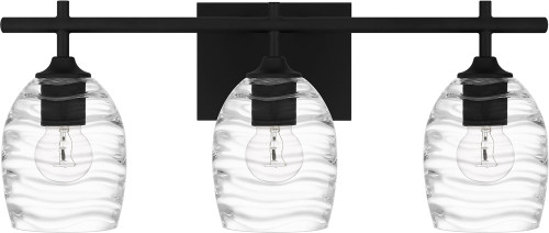 Quoizel LCY8622MBK Lucy Contemporary Matte Black 3-Light Vanity Lighting