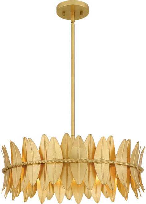 Quoizel LIZ2820GFL Liza Modern Gold Leaf Hanging Lamp
