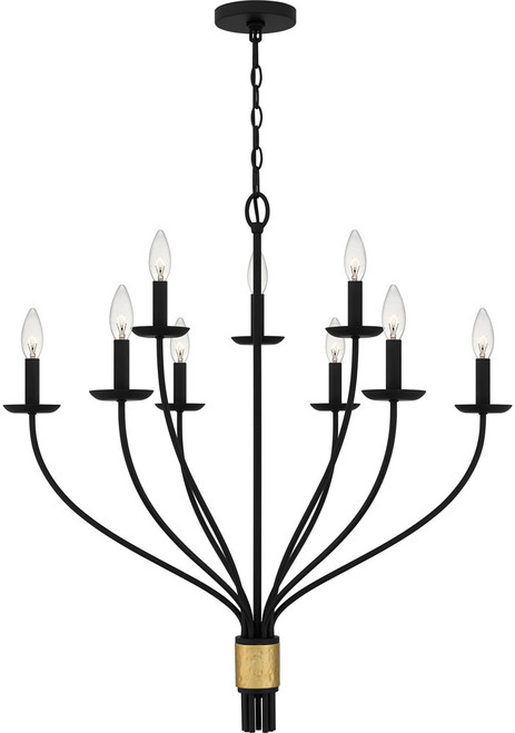 Quoizel MAG5032MBK Margaret Contemporary Matte Black Chandelier Light