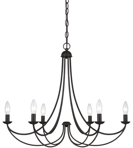 Quoizel MRN5006IB Mirren 6-Light Bronze Candelabra Ceiling Chandelier Lighting
