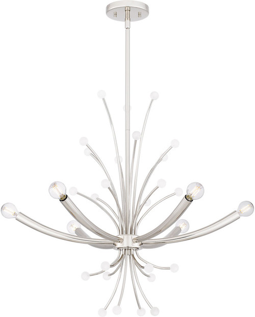 Quoizel PCKIE5029PK Kiera Modern Polished Nickel Hanging Chandelier