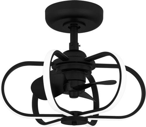 Quoizel QFA6164MBK Quoizel Fandelier Modern Matte Black LED Ceiling Fan