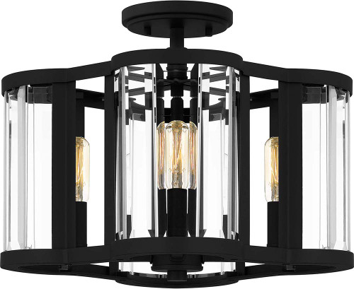 Quoizel QSF6193MBK Modern Matte Black Flush Mount Lighting