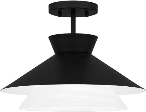 Quoizel QSF6171MBK Quoizel Semi-Flush Mount Modern Matte Black Overhead Light Fixture