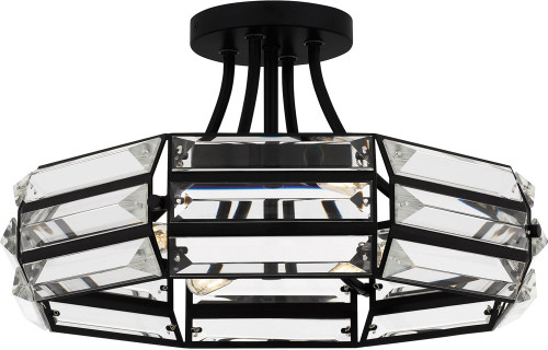 Quoizel QSF6209MBK Quoizel Semi-Flush Mount Matte Black Ceiling Lighting