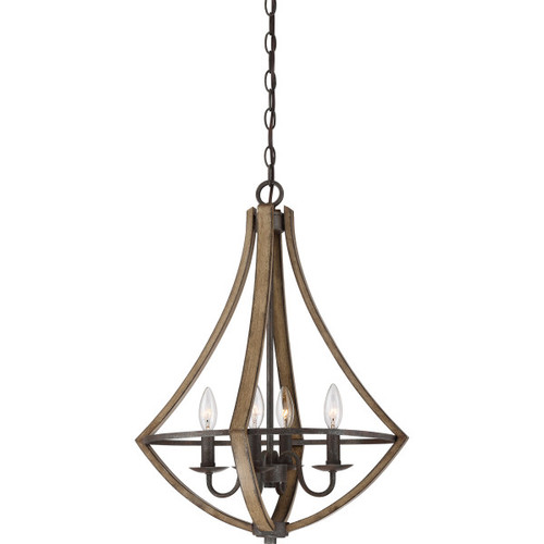 Quoizel SHR2818RK Shire Modern Rustic Black Mini Hanging Chandelier