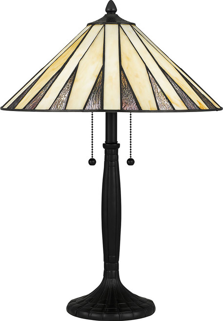 Quoizel TF5617MBK Tiffany Tiffany Matte Black Side Table Lamp