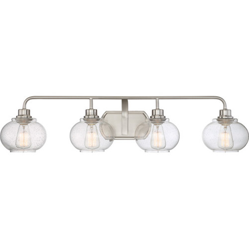 Quoizel TRG8604BN Trilogy Modern Brushed Nickel Fluorescent 4-Light Bathroom Sconce