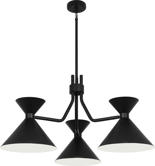 Robert Abbey 1254 Cinch Modern Matte Black Hanging Chandelier