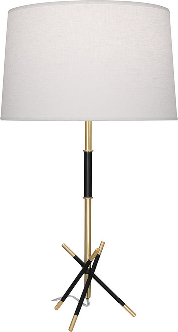 Robert Abbey 217 Thatcher Modern Brass With Matte Black Side Table Lamp