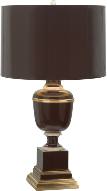 Robert Abbey 2502 Annika Chocolate Lacquered Paint with Natural Brass and Ivory 29.5" Table Lamp Lighting