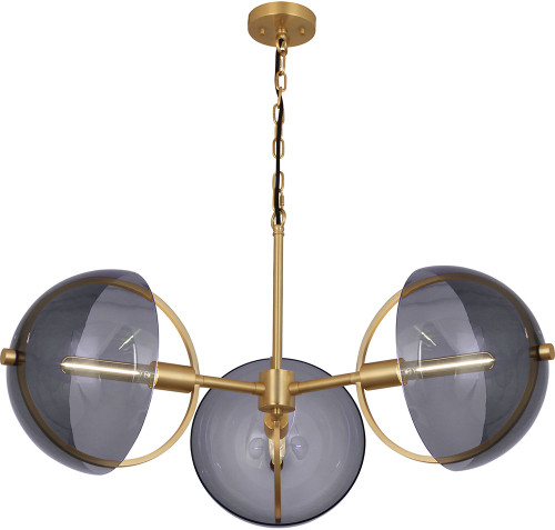 Robert Abbey 603 Mavisten Edition Copernica Modern Lacquered Burnished Brass LED Chandelier Lighting