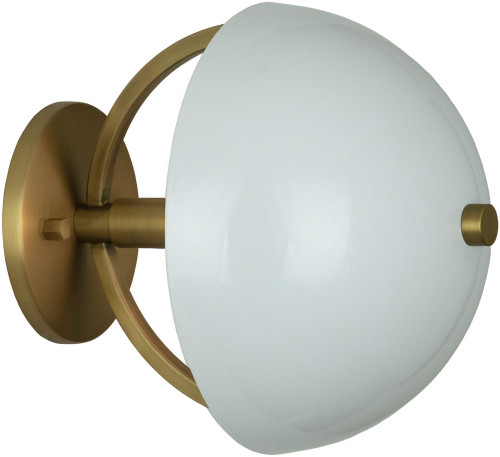 Robert Abbey 604WHT Mavisten Edition Copernica Contemporary Lacquered Burnished Brass Wall Lighting Fixture