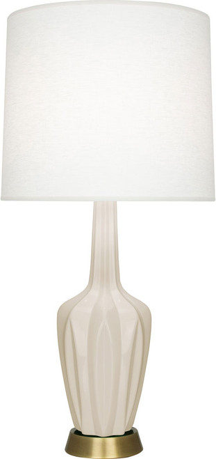 Robert Abbey BN38 Emma Modern Bone Glazed Ceramic with Warm Brass Table Lighting