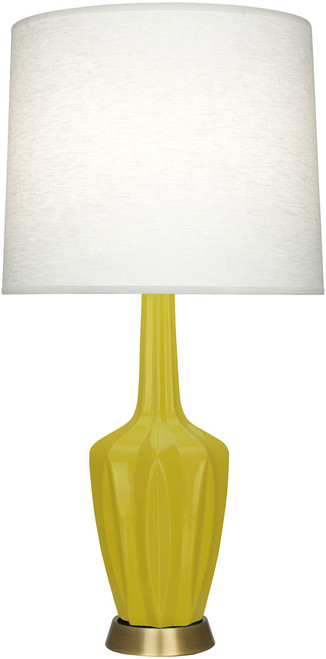 Robert Abbey CI36 Emma Modern Citron Glazed Ceramic with Warm Brass Table Lamp