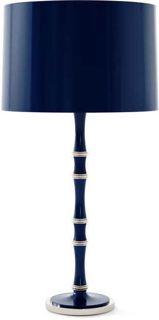 Robert Abbey MB72MMBX Kane Contemporary Midnight Blue with Polished Nickel Table Top Lamp