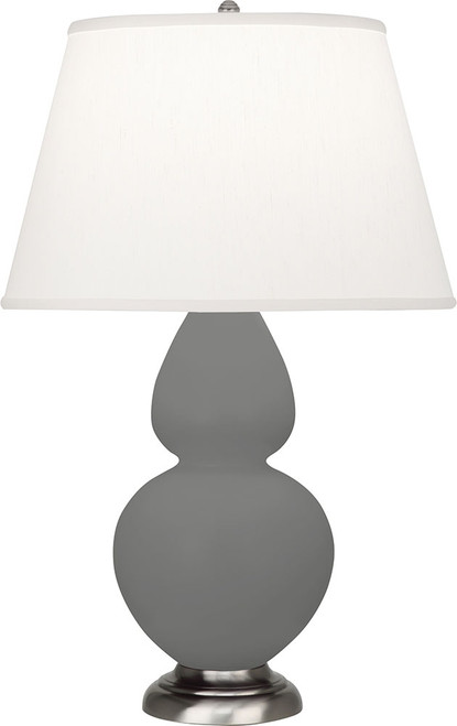 Robert Abbey MCR59 Double Gourd Modern Matte Ash Glazed Ceramic With Antique Silvered Lighting Table Lamp