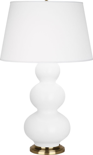 Robert Abbey MDY40 Triple Gourd Modern Lily Glazed Ceramic / Antique Natural Brass Finished Accents Table Light