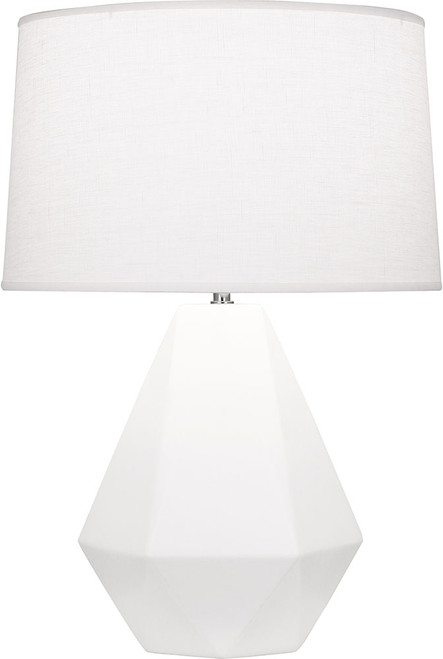Robert Abbey MLY97 Delta Modern Matte Lily Glazed Ceramic With Polished Nickel Table Lamp Lighting