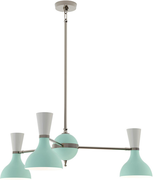 Robert Abbey MN04LY Clare Contemporary Polished Nickel Ceiling Chandelier