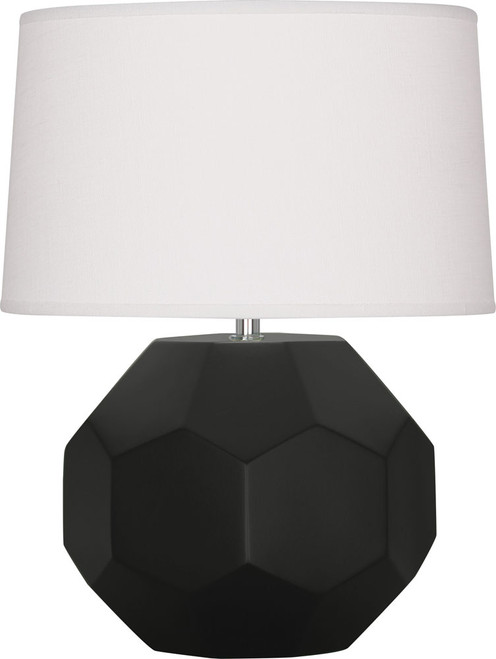 Robert Abbey MOS02 Franklin Contemporary Matte Obsidian Glazed Ceramic Side Table Lamp