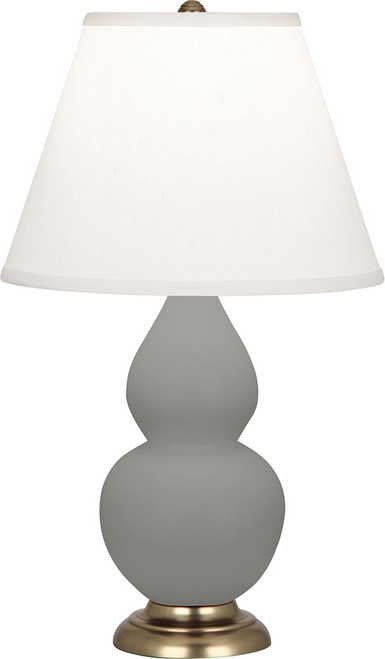 Robert Abbey MST50 Small Double Gourd Modern Matte Smoky Taupe Glazed Ceramic Table Lamp