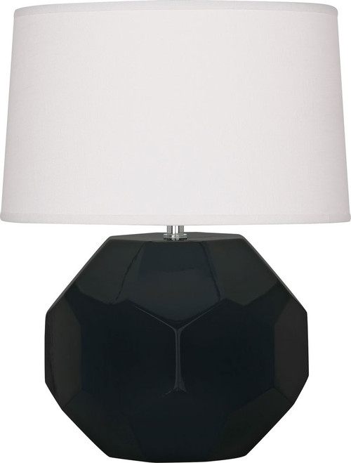 Robert Abbey OS02 Franklin Modern Obsidian Glazed Ceramic Table Lamp