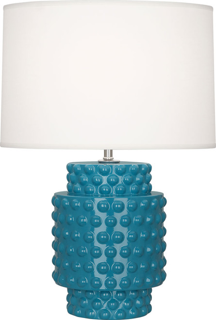 Robert Abbey PC801 Dolly Peacock Glazed Textured Ceramic 21" Side Table Lamp