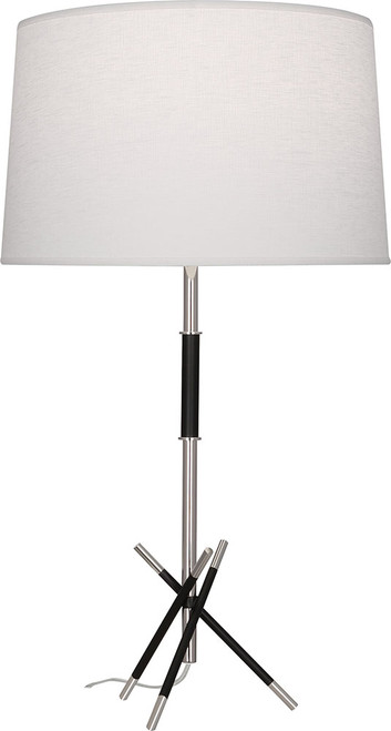 Robert Abbey S217 Thatcher Modern Polished Nickel With Matte Black Table Lamp Lighting