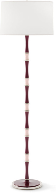 Robert Abbey SM74RW Kane Modern Sugar Plum and Rose Water with Polished Nickel Floor Lamp Lighting