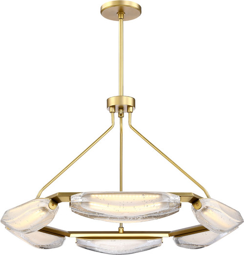 SDQ Lighting PD36033BG Modern Brushed Gold LED Chandelier Lamp