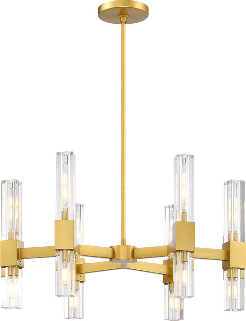 SDQ Lighting PD37612BG Modern Brushed Gold Chandelier Light