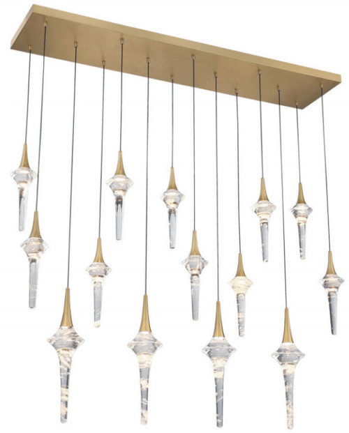 SDQ Lighting PD39214BG Modern Brushed Gold LED Kitchen Island Light Fixture