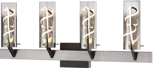 SDQ Lighting VL30231SNBK Modern Satin Nickel / Matte Black LED 4-Light Bathroom Lighting