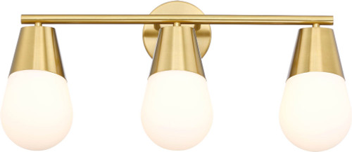 SDQ Lighting VL37003WG Contemporary Warm Gold 3-Light Bath Light Fixture