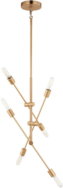 Visual Comfort Studio 3100506EN7-848 Axis Contemporary Satin Brass 35" Hanging Chandelier